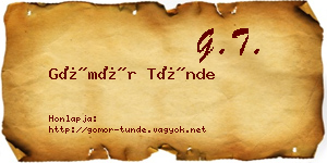 Gömör Tünde névjegykártya